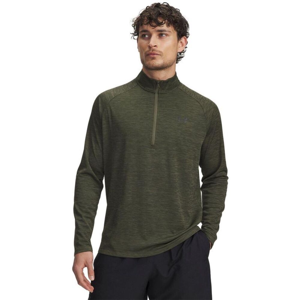 Under Armour Mens Tech Textured Half Zip Top / Green